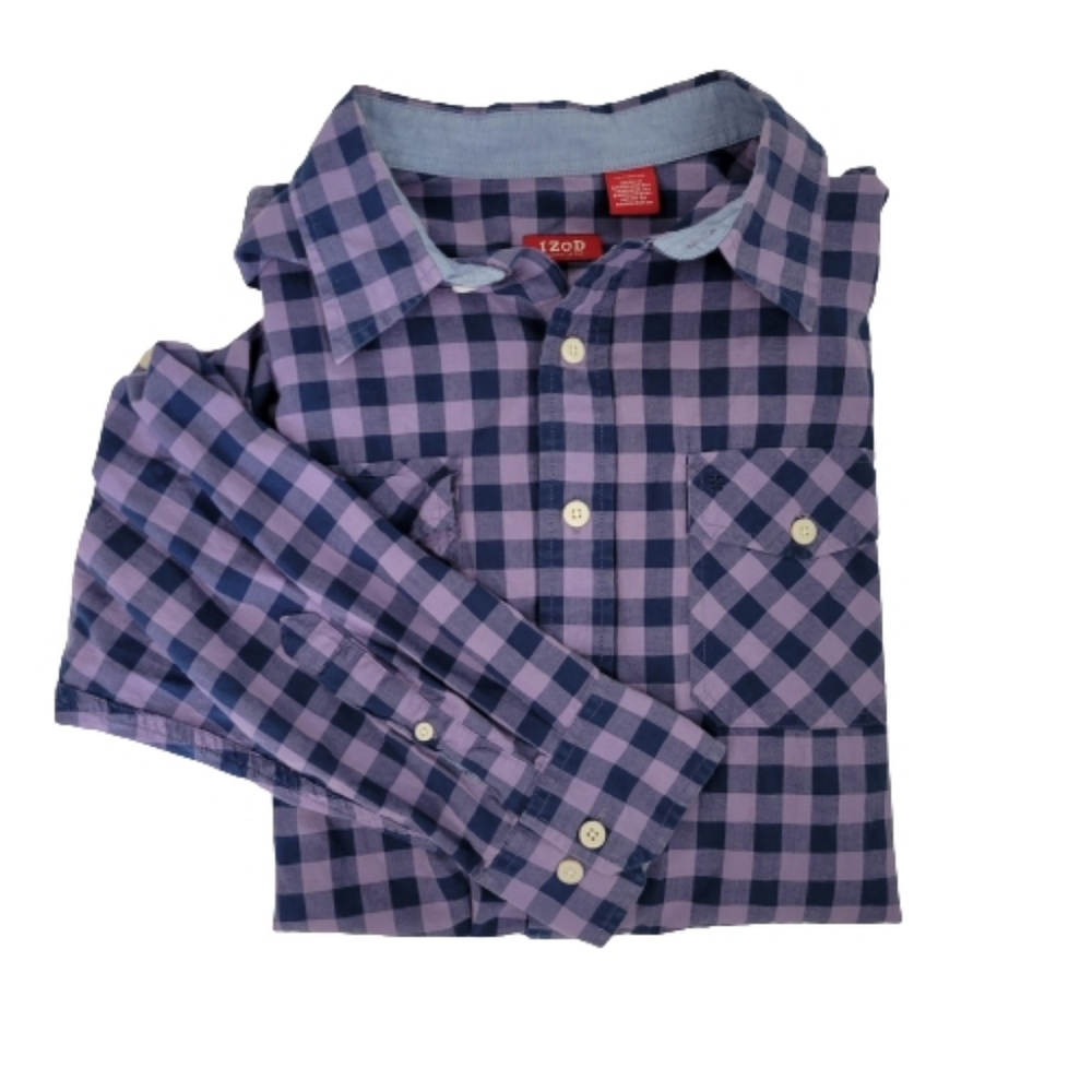 IZOD Luxury Sport XL Mens Shirt Button Front Long
